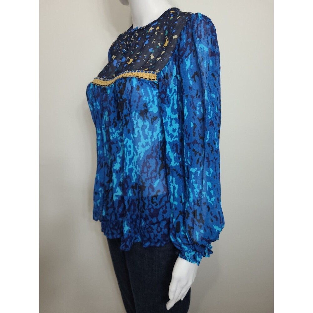 Blink London Top Womens Size XS Multicolor Animal Print Geometric Embroidered - Picture 2 of 6